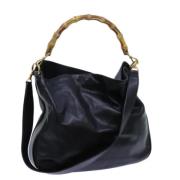 Pre-owned Leather handbags Gucci Vintage , Black , Dames