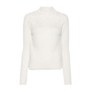 Hoge hals lange mouw top Ermanno Scervino , White , Dames