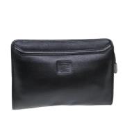 Pre-owned Leather clutches Burberry Vintage , Black , Dames