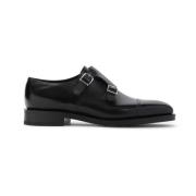 Zwarte Leren Enkellaarzen John Lobb , Black , Heren