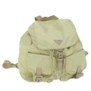 Pre-owned Nylon backpacks Prada Vintage , Beige , Dames