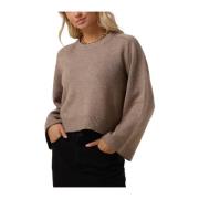 Beige Crop Gebreide Trui Co'Couture , Beige , Dames