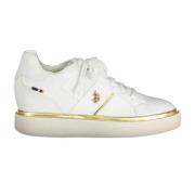 Witte Logo Veterschoenen U.s. Polo Assn. , White , Dames