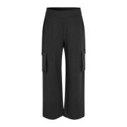 Elastische Taille Wijde Pijp Broek Zwart Masai , Black , Dames