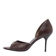 Pre-owned Leather heels Gucci Vintage , Brown , Dames