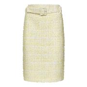 Gele Bouclé Tweed Pencil Rok Rotate Birger Christensen , Yellow , Dame...