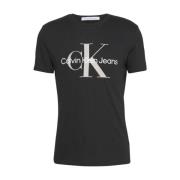 Zwart T-shirt met ronde hals en korte mouwen Calvin Klein , Black , He...