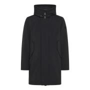 Zwarte Parka Jas Urban Stijl Peuterey , Black , Heren