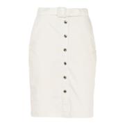 Witte Midi Rok Outlet Prijs Liu Jo , White , Dames