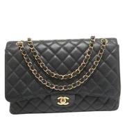 Pre-owned Leather chanel-bags Chanel Vintage , Black , Dames