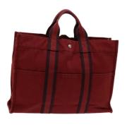 Pre-owned Canvas handbags Hermès Vintage , Red , Dames