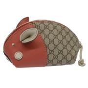 Pre-owned Leather pouches Gucci Vintage , Beige , Dames