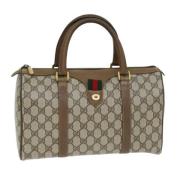 Pre-owned Leather travel-bags Gucci Vintage , Beige , Dames