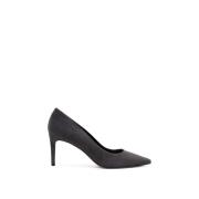 Rode Suède Pumps met Puntige Neus Parallele , Gray , Dames