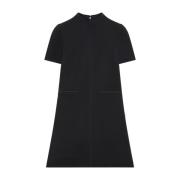 Zwarte Twill A-Lijn Jurk Courrèges , Black , Dames