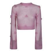 Lichte Crewneck Top Rotate Birger Christensen , Pink , Dames