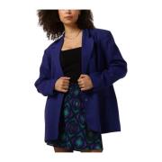 Oversized Boucle Blazer Blauw Alix The Label , Blue , Dames