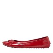 Pre-owned Leather flats Louis Vuitton Vintage , Red , Dames