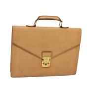 Pre-owned Leather briefcases Louis Vuitton Vintage , Beige , Dames