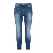 Blauwe Slim Fit Katoenen Jeans YES ZEE , Blue , Heren