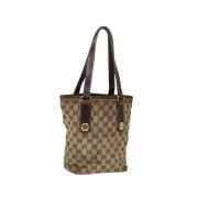 Pre-owned Canvas gucci-bags Gucci Vintage , Beige , Dames