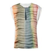 Tie-Dye Rosalyn Top Wit Rabens Saloner , Multicolor , Dames