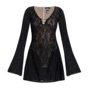 Jurk met kant Misbhv , Black , Dames