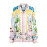 Grafische Print Zijden Shirt Multicolor Casablanca , Multicolor , Dame...