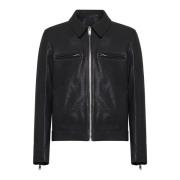 Zwarte Leren Bikerjas Givenchy , Black , Heren