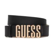 Logo Riem - Zwart Leer Guess , Black , Unisex