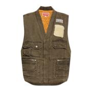 Vest met logo Kenzo , Brown , Heren