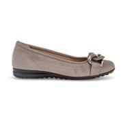 Taupe Velvet Ballet Flats Gabor , Beige , Dames