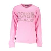 Roze Rhinestone Crew Neck Sweatshirt Cavalli Class , Pink , Dames