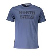 Modern Grafisch Print Katoenen Tee North Sails , Blue , Heren