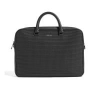 Zwarte zakelijke tas in Pelle Tessuta Ermenegildo Zegna , Black , Here...