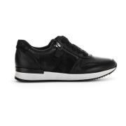 Zwarte Leren Sneakers Gabor , Black , Dames