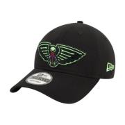 NBA Logo Geborduurde Pet - Zwart New Era , Black , Heren