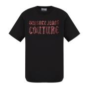 T-shirt met logo Versace Jeans Couture , Black , Heren