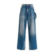 Blauwe Denim Werkbroek Essentiel Antwerp , Blue , Dames