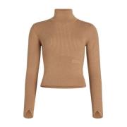 Beige Sweater met Appliqué Logo Patou , Beige , Dames