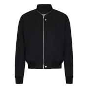 Zwarte wollen gabardine bomberjack Jil Sander , Black , Heren