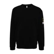 Zwart Logo Print Crew Neck Sweater Moschino , Black , Heren