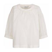 Feminine Oversize T-shirt met Ruchedetails Masai , White , Dames