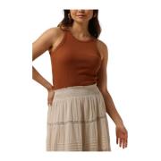 Rib Tank Top in Koperkleur Catwalk Junkie , Brown , Dames