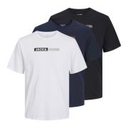 Heren T-Shirt 3-Pack Jack & Jones , Multicolor , Heren