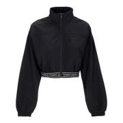 Zwarte Windbreaker met Crop Taping Tommy Hilfiger , Black , Heren