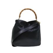 Pre-owned Leather handbags Gucci Vintage , Black , Dames