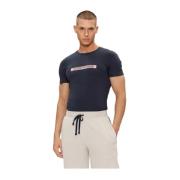 Slim Fit Logo Print T-Shirt Emporio Armani , Blue , Heren