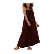 Maxi Jurk Bordeaux Minga Stijl Second Dames , Red , Dames