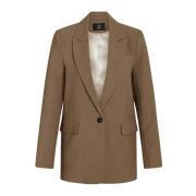 Klassieke Blazer Shitake Melange Bruuns Bazaar , Brown , Dames